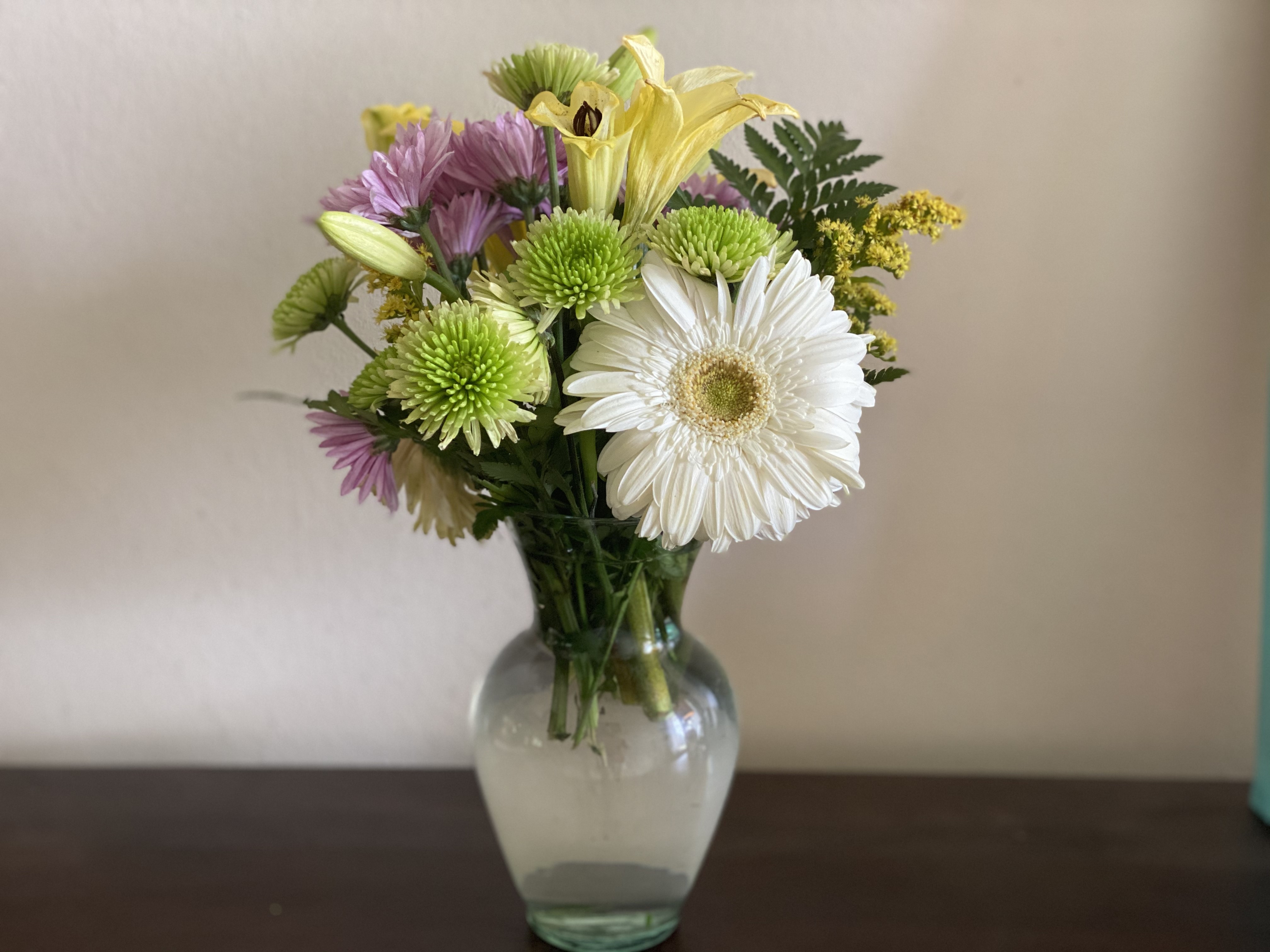 Create bouquets with cut flowers, greenery
